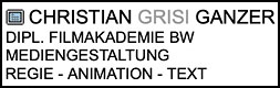 Schriftzug-Logo Christian Grisi Ganzer Dipl. Filmakademie BW Mediengestaltung Regie Animation Text