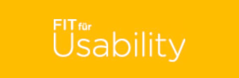 Gelboranges Logo von Fit fpr Usability